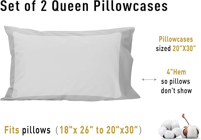 Sunflower Queen Pillowcases Set of 2, 100% Cotton Queen Size Pillow Cases 2 - Image 8