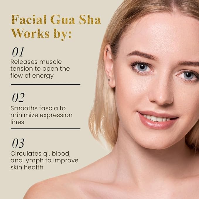 Gua Sha Bian Facial Stone With Jade Roller | Gua Sha Facial Tool Kit to Lift - Image 5