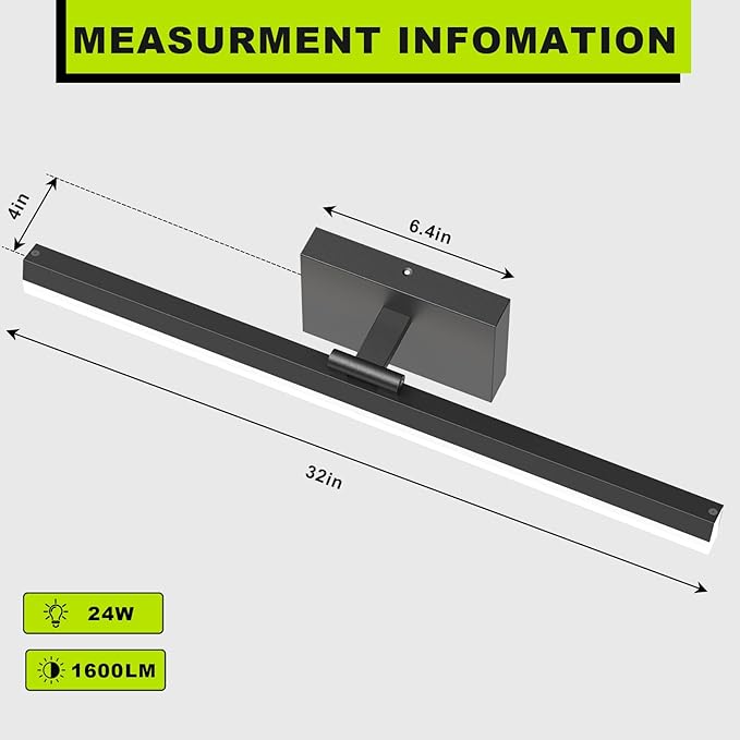 IZORRO Modern Bathroom Vanity Light 32 inch, 24W Dimmable Led Bathroom Light - Image 4