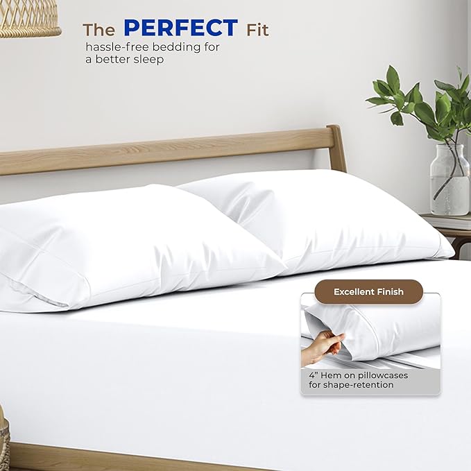 Thread Spread 100% Egyptian Cotton King Size Pillow Cases Set of 4 - Image 4