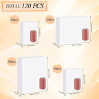 woric 120 PCS White Gift Bags with Handles, Large Gift Bags 4 Assorted Sizes White Paper Valentine's Day Bags Bulk for Gifts Small Business Retails Shopping