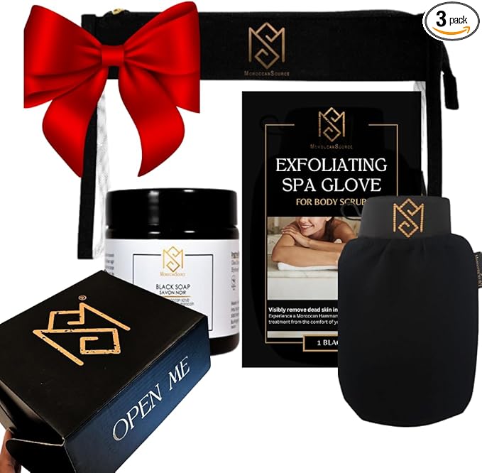 Exfoliating Glove Kessa Mitt Body Scrubber – Dead Skin Remover Shower Glove by MSMoroccanSource