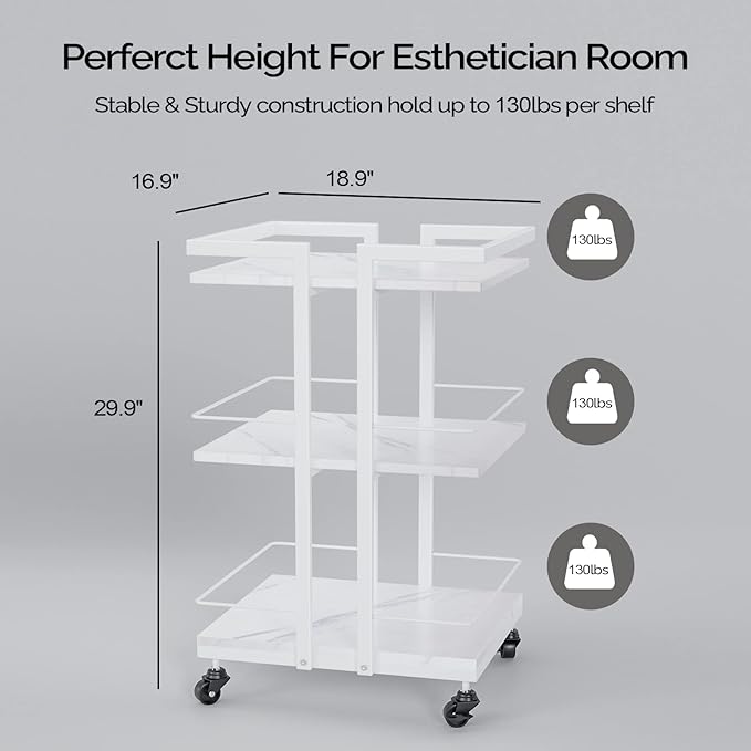 Esthetician Cart with Wheels Salon Rolling Trolley, Mobile Storage Organizer - Image 7