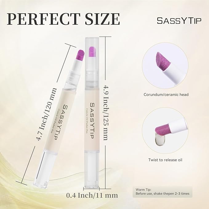 Ceramic Cuticle Pusher & Oil Pen, 2ml Rose/Lavender/Fragrance Free Scented Nail - Image 8