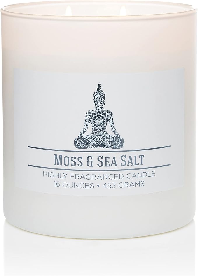 Carolina Moss & Sea Salt Scented Candle, 16 oz Wellness Relaxing Aromatherapy - Image 7