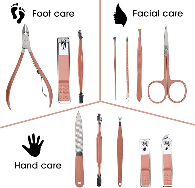 Nail Clippers and Beauty Tool Portable Set Manicure Set 12 in 1, - Image 2
