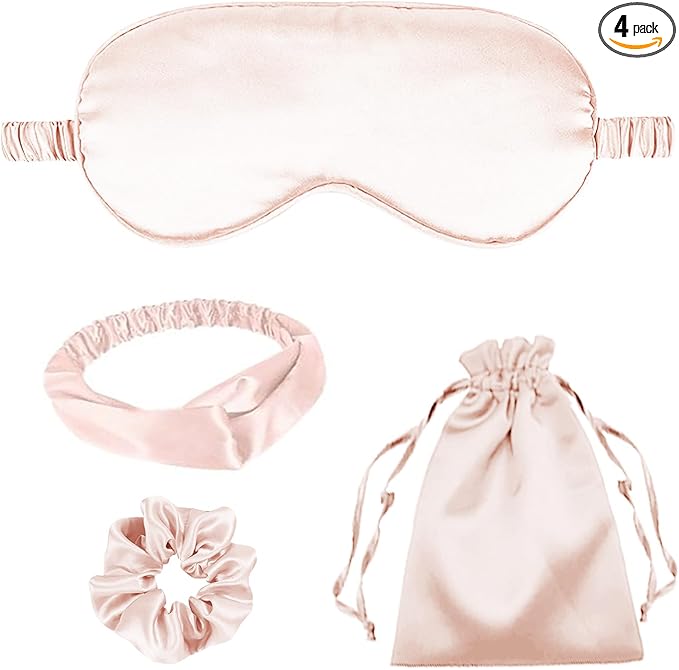 4Pcs Silk Sleep Masks Satin Eye Mask Silky Eyes Cover Blindfold Eyeshade by WJingYiJia