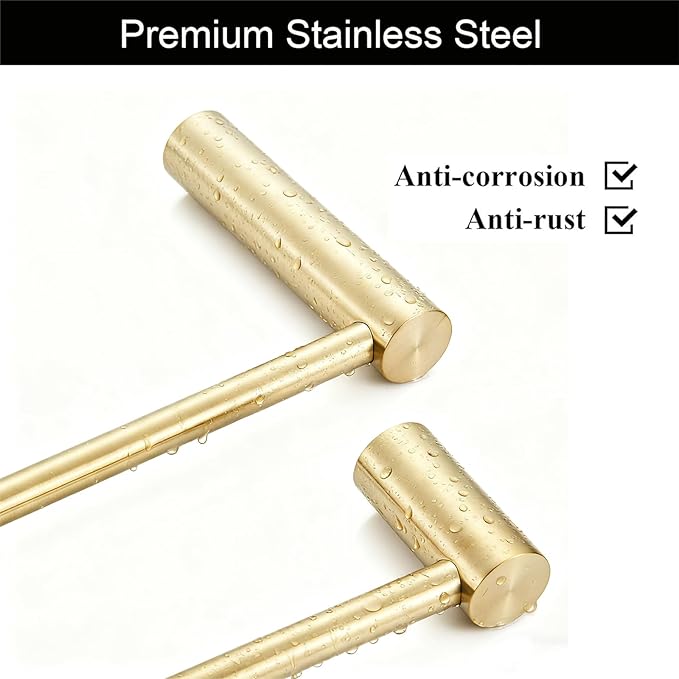Towel Racks for Bathroom, NEWRAIN 30 inch Double Bath Towel Bar Wall Mounted - Image 5