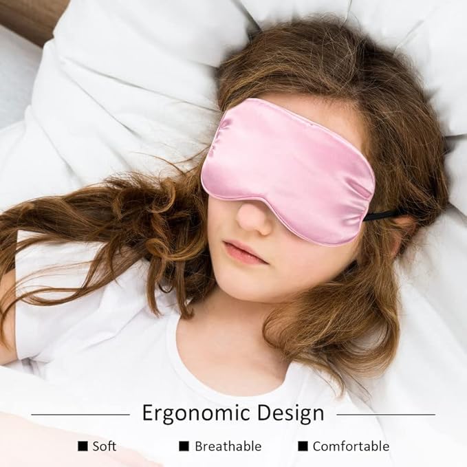 BBTO 4 Pcs Silk Sleep Eye Masks Smooth Soft Satin Eye Covers - Image 4
