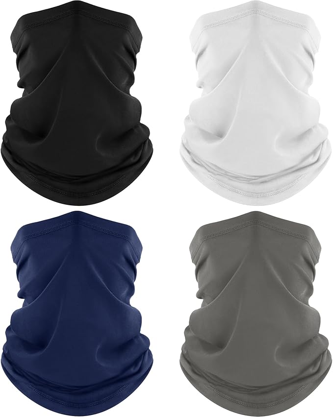 ROXUN 4 Pack Neck Gaiter, Cooling Breathable Face Mask UV Protection Scarf by Roxun