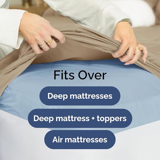 Extra Deep Twin 400 Thread Count Cotton Fitted Sheet - Image 6