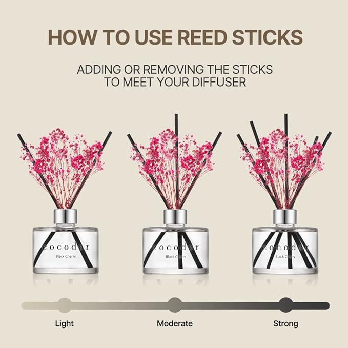 COCODOR Preserved Real Flower Reed Diffuser/Black Cherry / 6.7oz / 1 Pack/Reed - Image 4