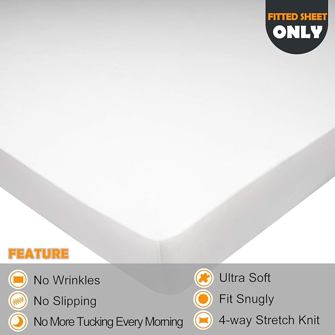 Soft Stretch Queen Size Fitted Sheet Only - Image 2