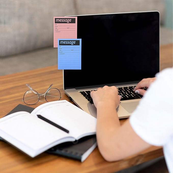 9 Pieces Telephone Message Sticky Notes Pads 4 x 5 Inch Assorted Neon Colors Sticky Notes Urgent Notes Self Stick Note Pads for Work Call, Office Supplies, 50 Sheets/Pack (Fluorescent Colors)