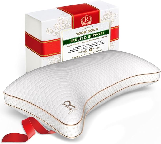 Royal Therapy King Memory Foam Pillow, Adjustable Shredded Odor-Free Pillow by ROYALTHERAPY