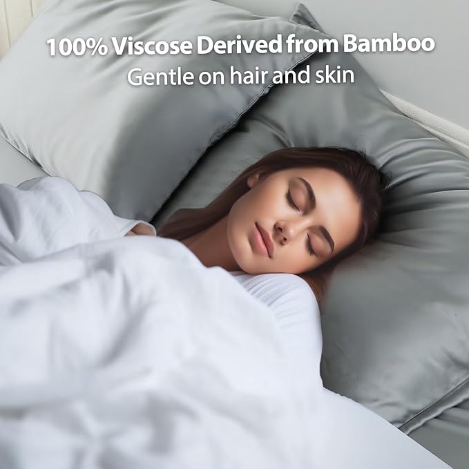4 Pack Cooling Pillow Cases, Viscose Derived from Bamboo Pillow Protectors King - Image 6