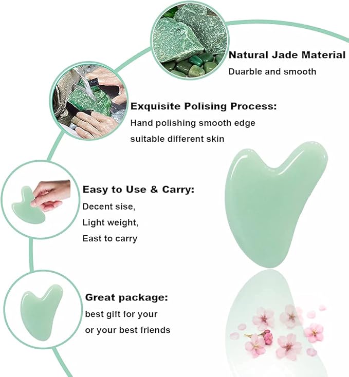 Ditind Gua Sha, Jade Stone Gua Sha Massage Tool, Guasha Tool - Image 3