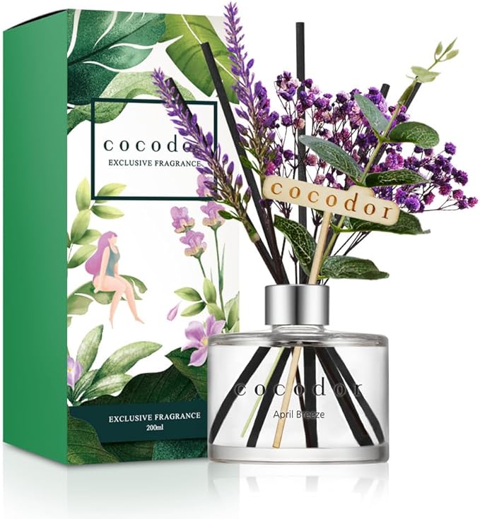 COCODOR Lavender Reed Diffuser/April Breeze/6.7oz/1Pack / Home Fragrance Scent by COCODOR