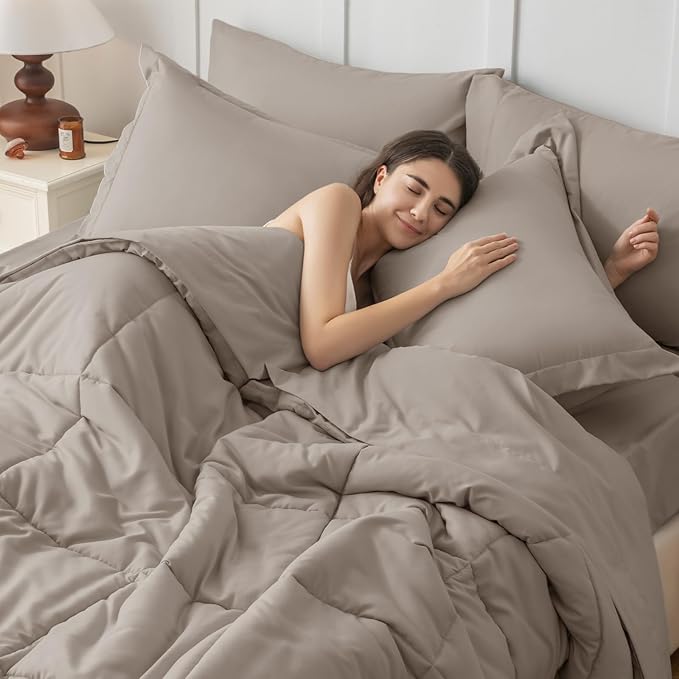 JOLLYVOGUE Twin Comforter Set, Ultra-Soft Bed in a Bag Twin Size 5 Pieces - Image 6