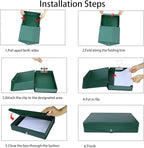 URbantin 6 Pack Foldable Plastic Box Files A4 with Metal Clip,65mm Spine,Document Archive Folders for Office（Green）