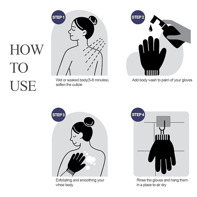 Evridwear Exfoliating Dual Texture Bath Gloves - Image 3