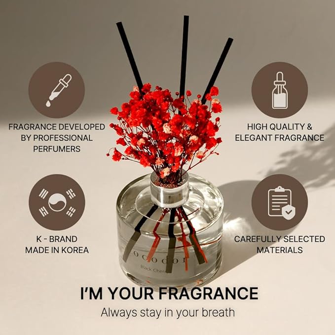COCODOR Preserved Real Flower Reed Diffuser/Rose Perfume / 6.7oz / 1 Pack/Reed - Image 2