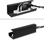 VIDOR Under Desk Cable Management Tray 2-Pack, 17" Cord Organizer, No Drill Alloy Steel, Perfect for Standing Desk and Office Home Wire Management
