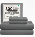Egyptian Cotton Sheets Queen Size 800 Thread Count, 100% Cotton Queen Sheet Set by CHATEAUHOMECOLLECTION