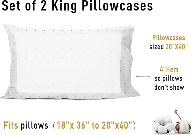 Sunflower King Pillowcases Set of 2, 100% Cotton King Size Pillow Cases 2 - Image 8