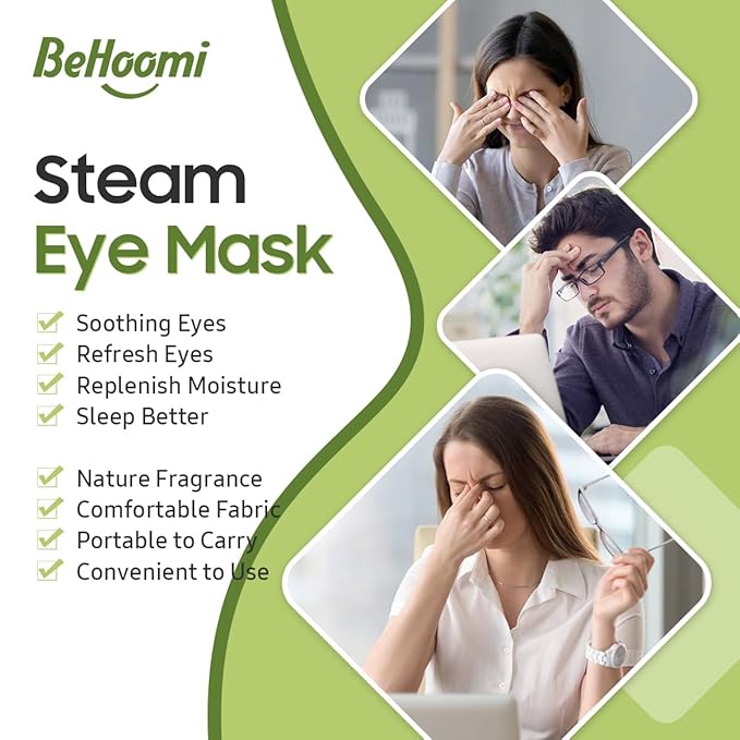 BeHoomi 20Packs Steam Eye Mask, Heated Eye Mask Warm Compress - Image 3
