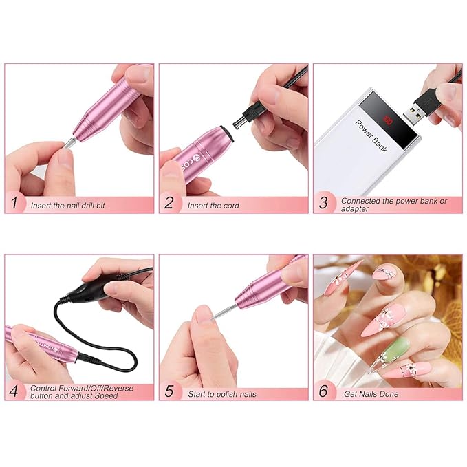 COSITTE Electric Nail Drill, USB Electric Nail Drill Machine - Image 4