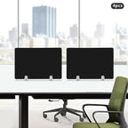 4PCS Desk Dividers Office Partitions,Privacy Desk Panel Protective, Frosted Acrylic with Clamps Classroom Privacy Shield for Offices Schools Call Centers 23.62x15.75in (Black)