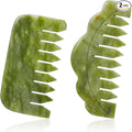 Geiserailie 2 Pcs Jade Combs Esthetician Supplies Massage Stone Hair Gua Sha by Geiserailie