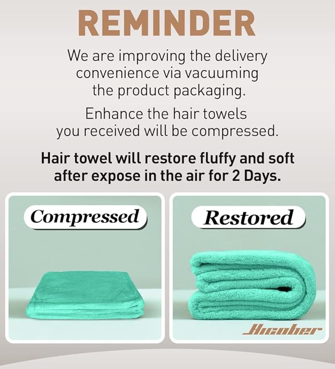 Hicober Microfiber Hair Towel, 3 Packs Hair Turbans - Image 8