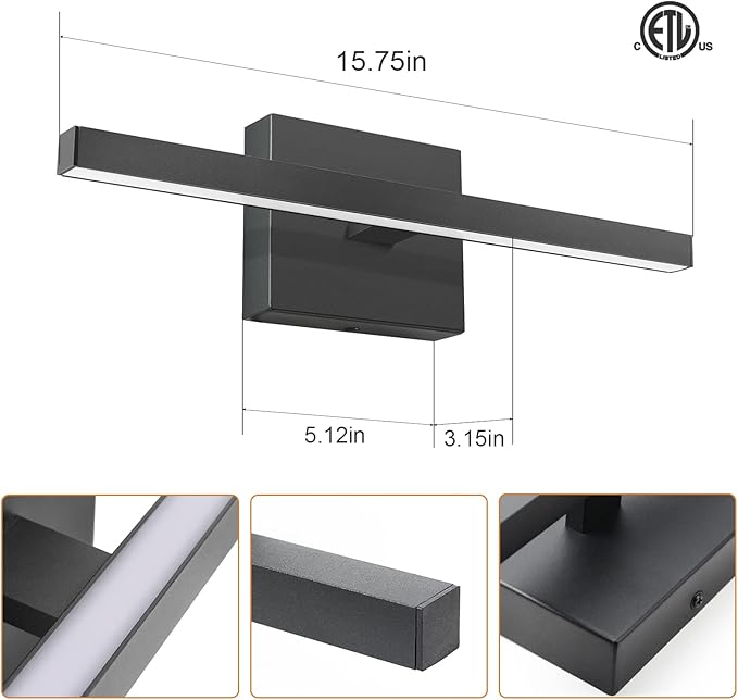 VOLISUN Modern Bathroom Vanity Light 15.7 inch, 12W Dimmable 5CCT Led Bathroom - Image 6