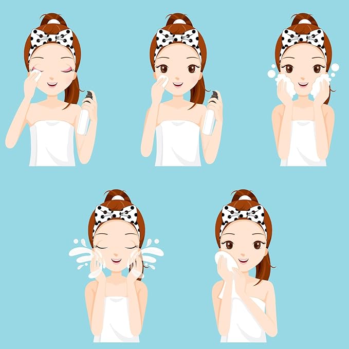 Jexine 24 Pcs Facial Spa Headband Makeup Headbands Bulk Bow Hair Head Band - Image 4