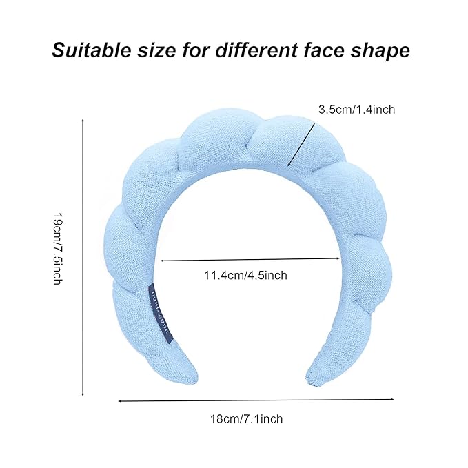Spa Headbands for Washing Face Makeup Skin Care Headband Women Bubble Facial - Image 2