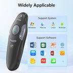 Presentation Clicker with Case Storage Wireless Presenter Remote USB Type C Rechargeable Green Laser Pointer PowerPoint Clickers for Computer Mac Project PPT Slideshow Google Slide Advancer
