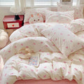 Nayoroom Pink Bow Duvet Cover Queen Size Heart Bows Printed Coquette Bedding by Nayoroom