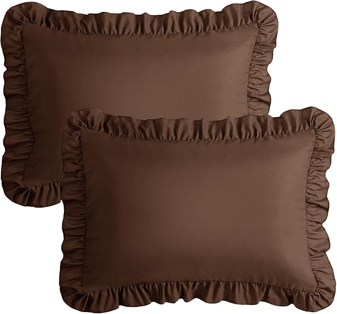KKJIAF Ruffle Pillow Cases Standard Size Set of 2, Ruffled Pillow Covers - Image 7