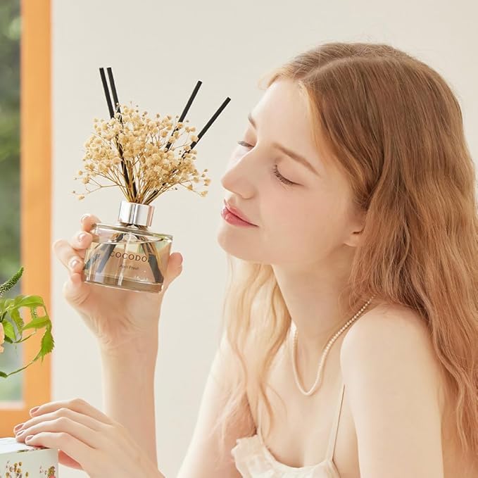 COCODOR Preserved Real Flower Reed Diffuser/Clean Linen / 6.7oz / 2 Pack/Reed - Image 7