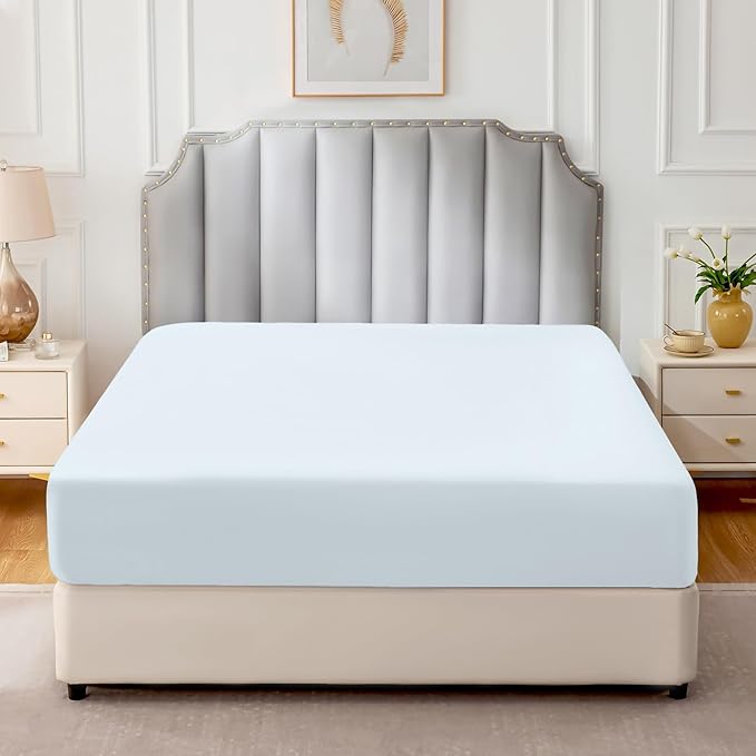 FreshCulture Pure Cotton Fitted Sheets King Size, 300 Thread Count Percale - Image 2