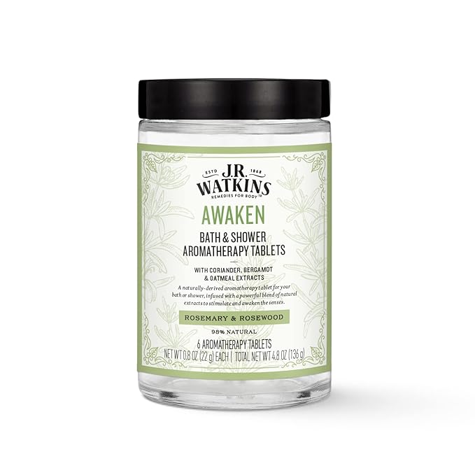 J.R. Watkins Awaken Bath & Shower Aromatherapy Tablets, Rosemary & Rosewood by JRWatkins