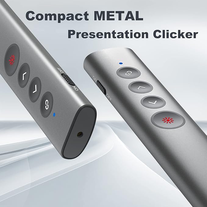 Rechargeable Hyperlink Presentation Clickers for PowerPoint, USB-C/A Presentations Power Point Remote Clicker, Wireless Presenter Remote for Computer/Mac/PPT/Google Slide Advancer
