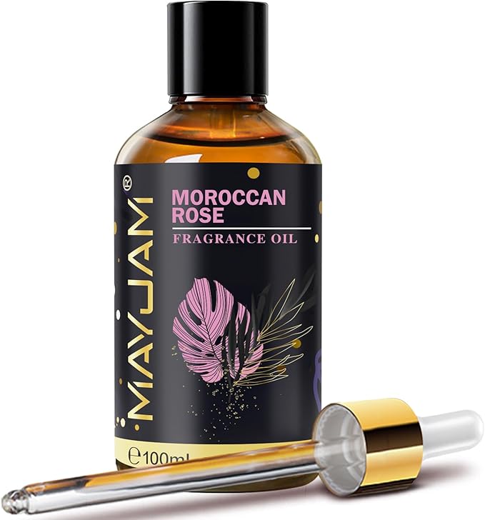 Moroccan Rose Fragrance Oil Essential Oil, MAYJAM 3.38FL.OZ Moroccan Rose Oil by MAYJAM