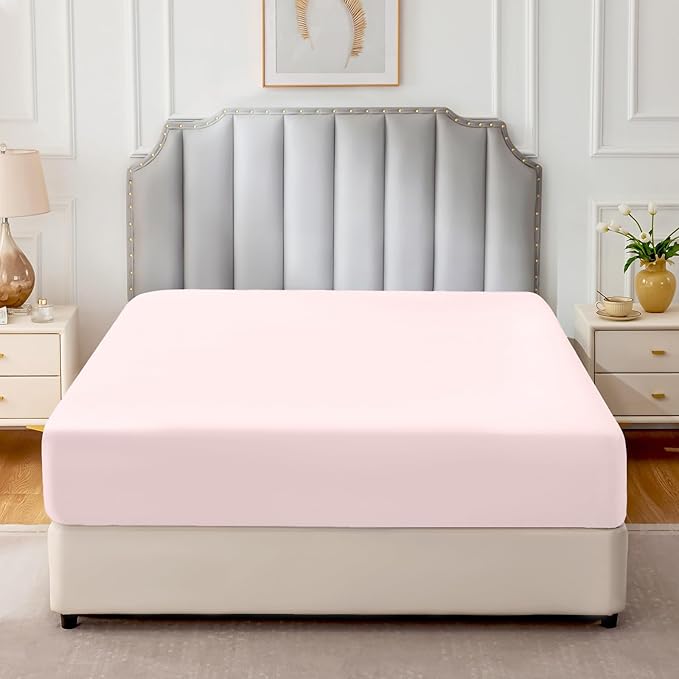 FreshCulture Pure Cotton Fitted Sheets Twin Size, 300 Thread Count Percale - Image 2