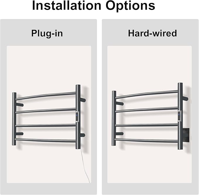 Towel Warmer with Built-in Timer Bathroom Wall Mounted Bath Towel Heater - Image 2