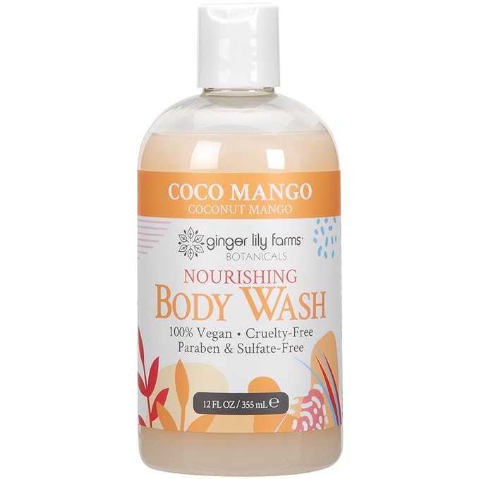 Ginger Lily Farms Botanicals Nourishing Body Wash, Coco Mango, 100% Vegan & by GingerLilyFarms