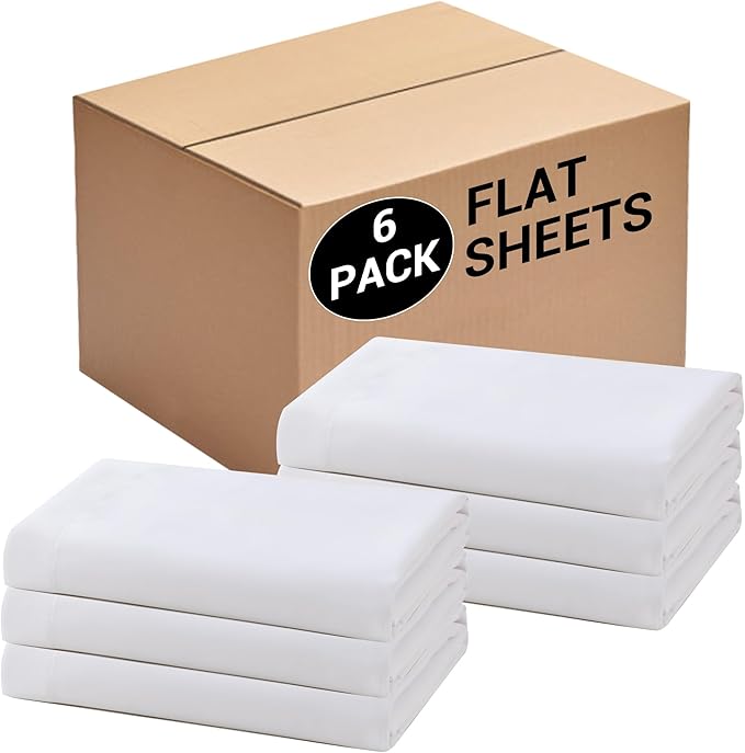 Bulk Full Flat Sheets Only, Color-Coded Hem Threads, Wrinkle-Free Shrinkage by Culve