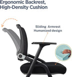 SLKJChr 4 Pack Foldable Office Chairs with Wheels, Mesh Back, Arms and Portable - Folding Office Chairs for Conference Room Chair, Office Guest & Reception & Meeting Chair - (Black) 300 lbs.